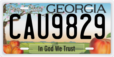 GA license plate CAU9829