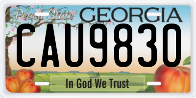 GA license plate CAU9830