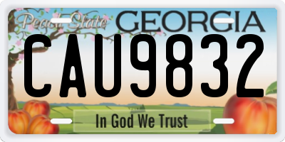 GA license plate CAU9832