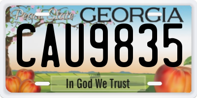GA license plate CAU9835