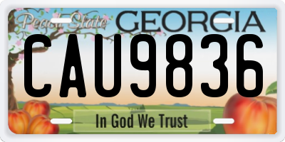 GA license plate CAU9836