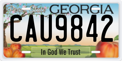 GA license plate CAU9842