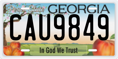 GA license plate CAU9849