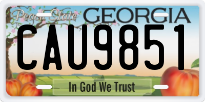 GA license plate CAU9851