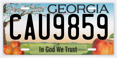 GA license plate CAU9859