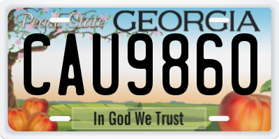 GA license plate CAU9860