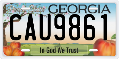 GA license plate CAU9861