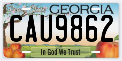 GA license plate CAU9862