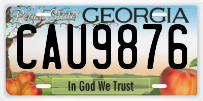 GA license plate CAU9876