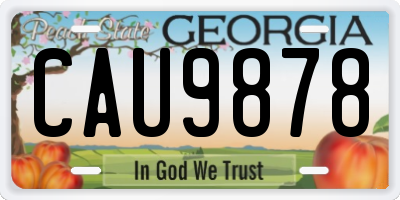 GA license plate CAU9878
