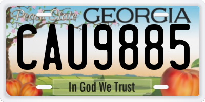 GA license plate CAU9885