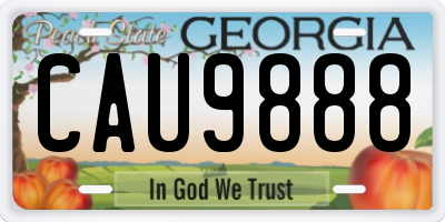 GA license plate CAU9888