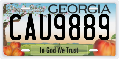 GA license plate CAU9889