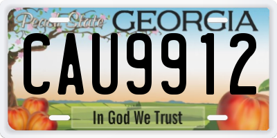 GA license plate CAU9912