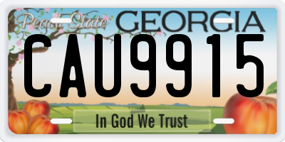 GA license plate CAU9915