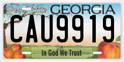 GA license plate CAU9919