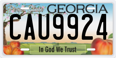 GA license plate CAU9924