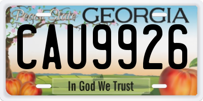 GA license plate CAU9926