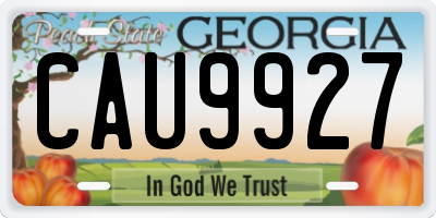 GA license plate CAU9927