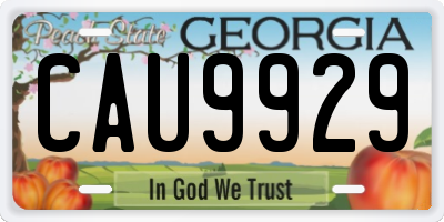 GA license plate CAU9929