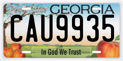 GA license plate CAU9935