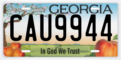 GA license plate CAU9944