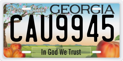 GA license plate CAU9945