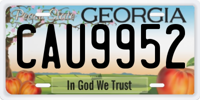 GA license plate CAU9952