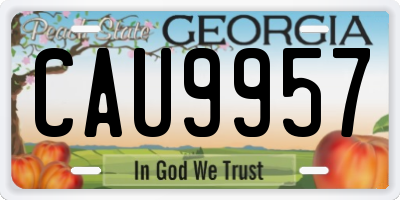 GA license plate CAU9957