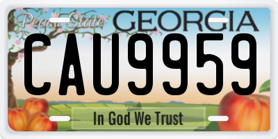GA license plate CAU9959