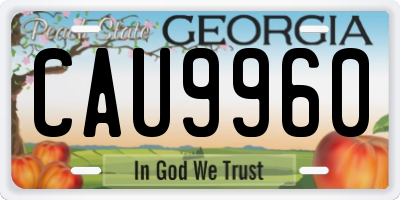 GA license plate CAU9960