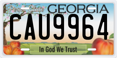 GA license plate CAU9964