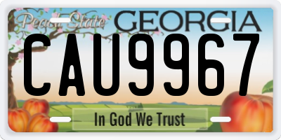 GA license plate CAU9967