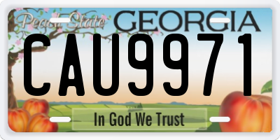 GA license plate CAU9971