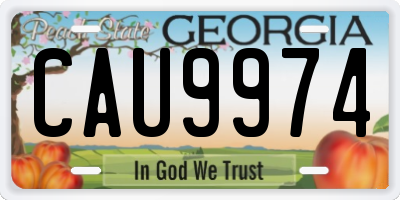 GA license plate CAU9974