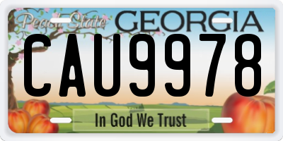 GA license plate CAU9978