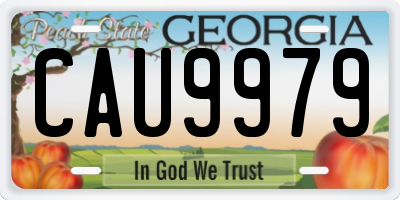 GA license plate CAU9979