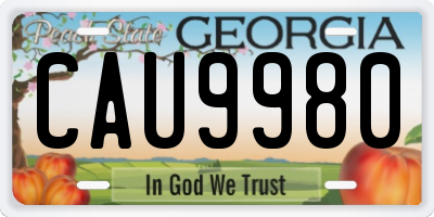GA license plate CAU9980
