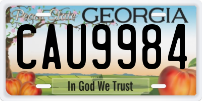 GA license plate CAU9984