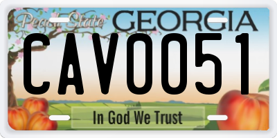 GA license plate CAV0051