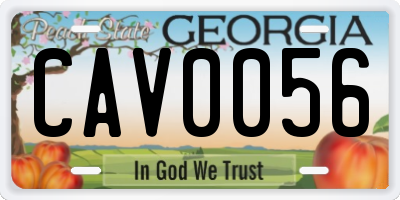 GA license plate CAV0056