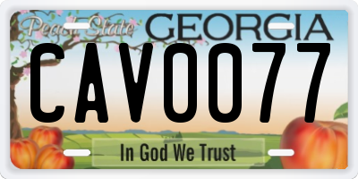 GA license plate CAV0077