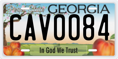 GA license plate CAV0084