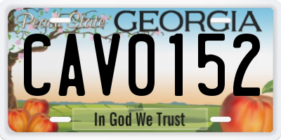 GA license plate CAV0152