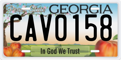 GA license plate CAV0158