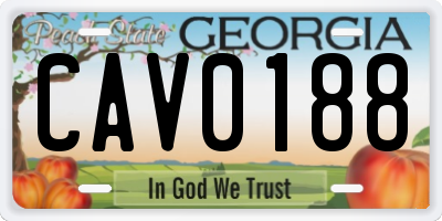 GA license plate CAV0188