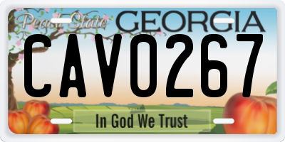 GA license plate CAV0267