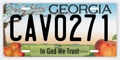 GA license plate CAV0271