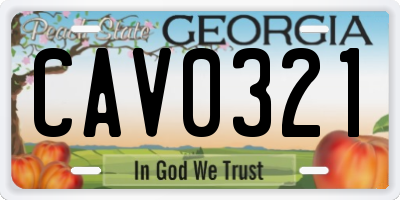 GA license plate CAV0321