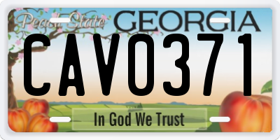 GA license plate CAV0371